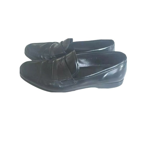 PRADA Men's Black leathet Slip On Loafers Dress Shoes Size ; 7 Made in Italy - Picture 4 of 12